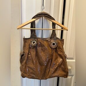 Faux Snakeskin Tote Bag